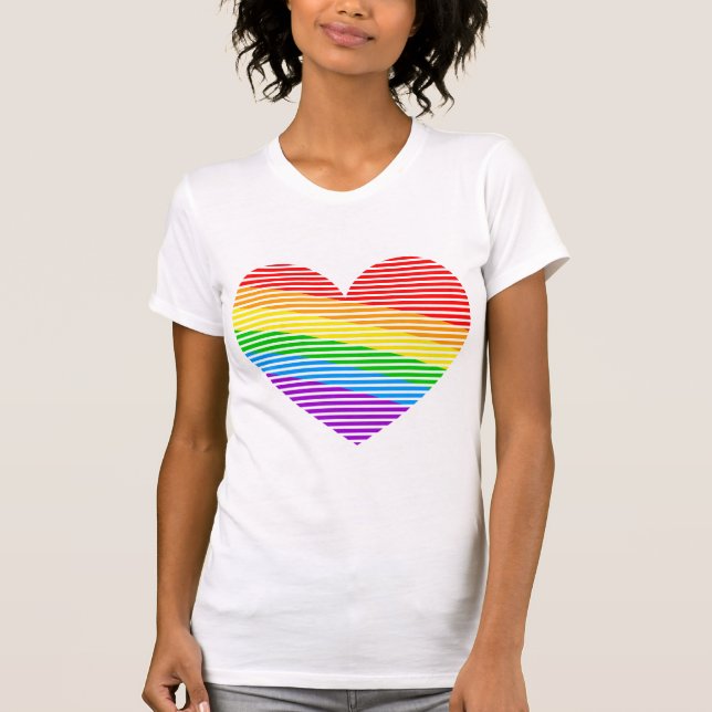 Corey Tiger 80s Rainbow Stripe Heart Tank Top (Front)