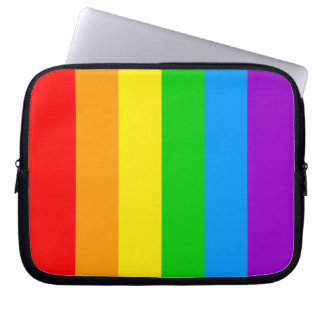 Corey Tiger 80s Rainbow Stripes Flag Laptop Sleeve