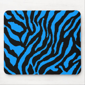 COREY TIGER 80's RETRO BLUE BLACK STRIPES Mouse Mat