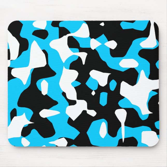 Corey Tiger 80s Retro Blue Camouflage (Camo) Mouse Mat (Front)