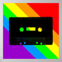 Corey Tiger 80s Retro Cassette Tape Rainbow