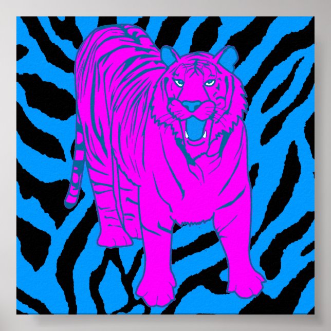 Corey Tiger 80s Retro Growling Tiger Poster (Front)