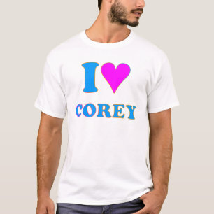 COREY TIGER 80's Retro I LOVE COREY T-Shirt