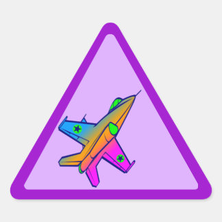 Corey Tiger 80s Retro Jet Fighter Plane Triangle Sticker