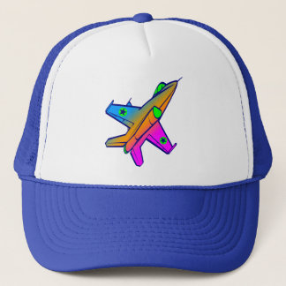 Corey Tiger 80s Retro Jet Fighter Plane Trucker Hat