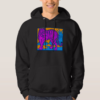COREY TIGER '80s RETRO JUNGLE TIGER SCAPE PINK Hoodie