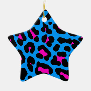 Corey Tiger 80s Retro Leopard Print Star Ornament