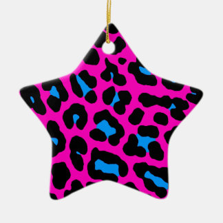 Corey Tiger 80s Retro Leopard Print Star Ornament