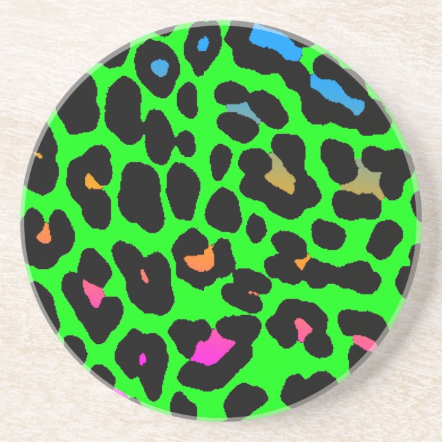 Corey Tiger 80s Retro Leopard Spots Pattern Coaster (Front)
