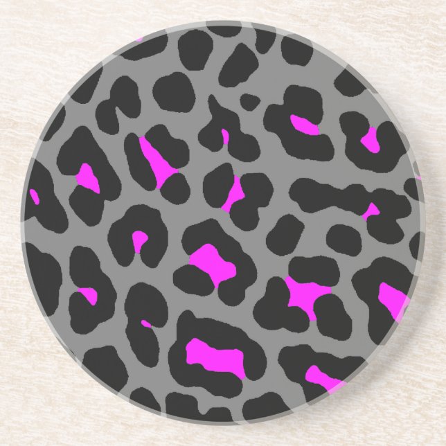 Corey Tiger 80s Retro Leopard Spots Pattern Coaster (Front)