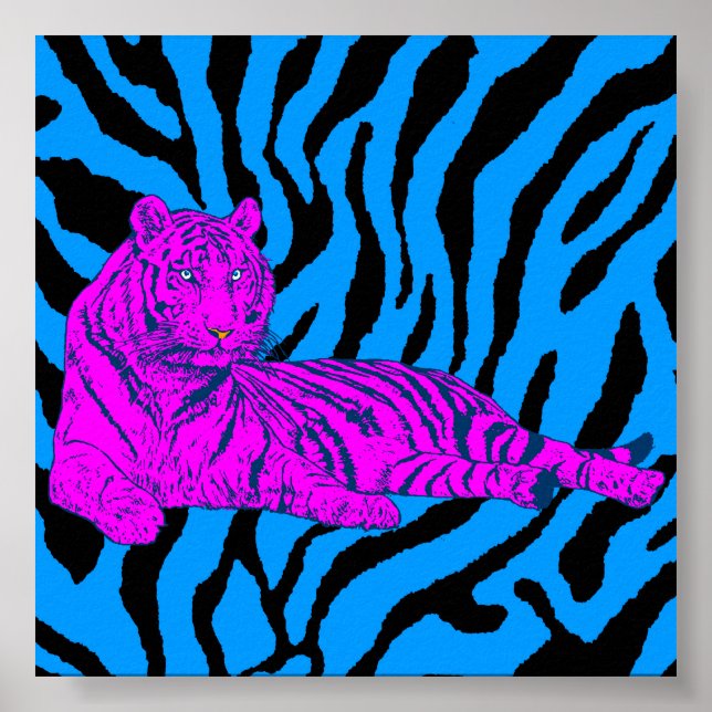 Corey Tiger 80s Retro Lounge Tiger Poster (Front)