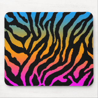 COREY TIGER 80's RETRO MULTICOLOUR BLACK STRIPES Mouse Mat