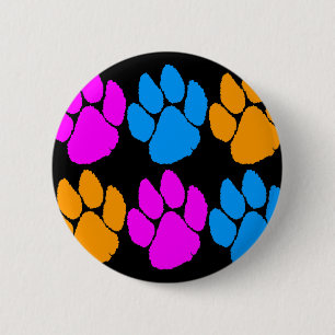 COREY TIGER 80s RETRO MULTICOLOUR TIGER CLAWS 6 Cm Round Badge