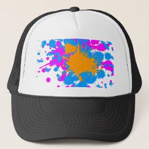 Corey Tiger 80s Retro Paint Splatter (Multicolor) Trucker Hat