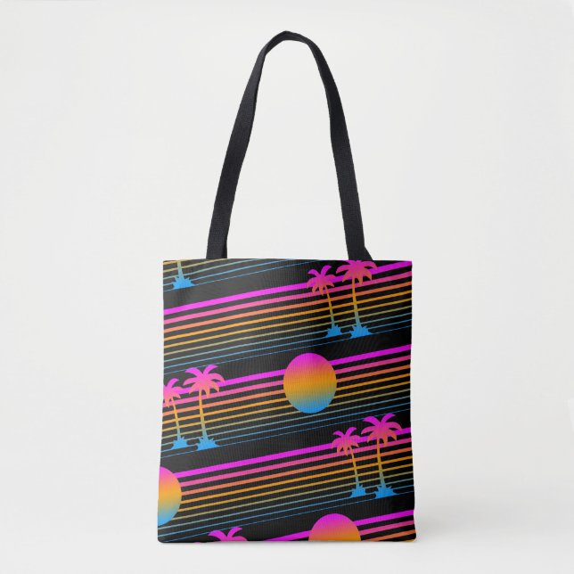 COREY TIGER 80s RETRO PALM TREES BAG (Front)