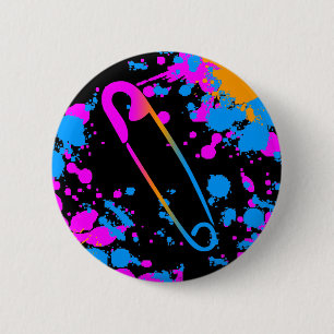 COREY TIGER 80s RETRO PUNK SAFETY PIN SPLATTER