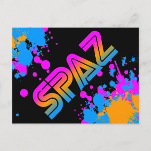 Corey Tiger 80s Retro SPAZ Postcard