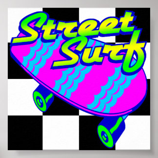 Corey Tiger 80s Retro Street Surf Skateboard Poster