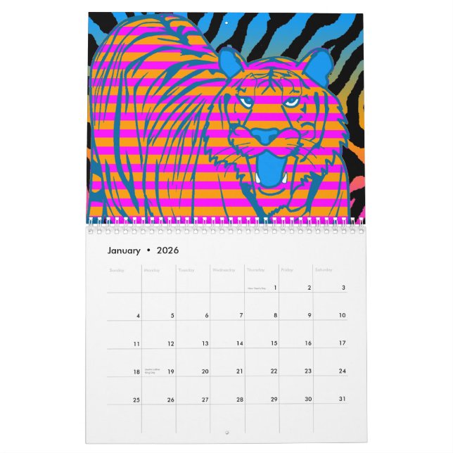 Corey Tiger 80s Retro Style 2011 Calendar (Jan 2026)