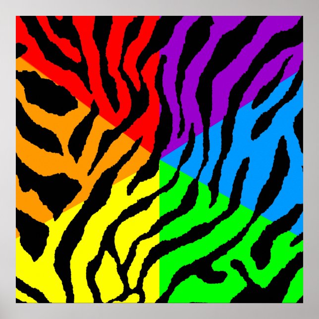 Corey Tiger 80s Retro Tiger Pattern Poster (Front)