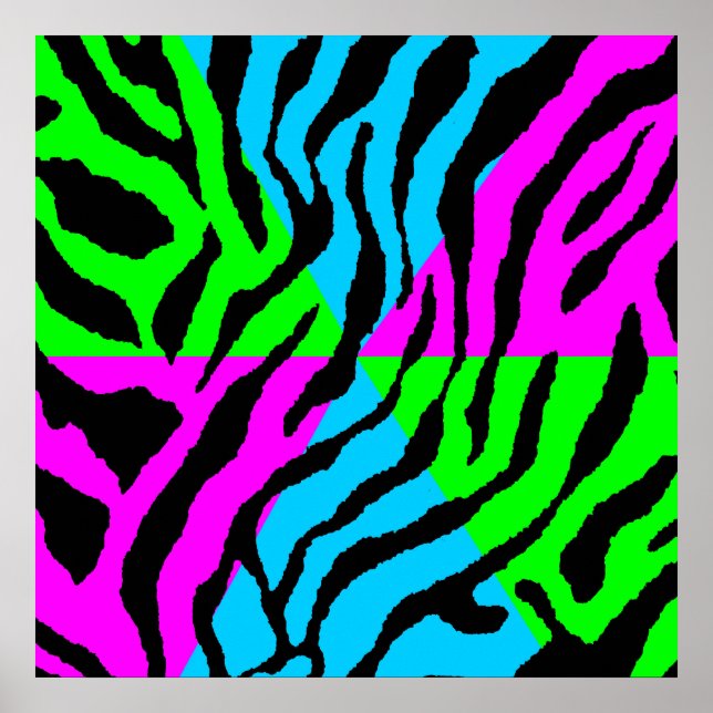 Corey Tiger 80s Retro Tiger Pattern Poster (Front)