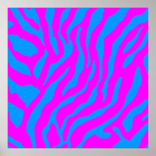 Corey Tiger 80s Retro Tiger Pattern Poster