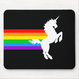 Corey Tiger 80s Retro Unicorn Rainbow Mousepad