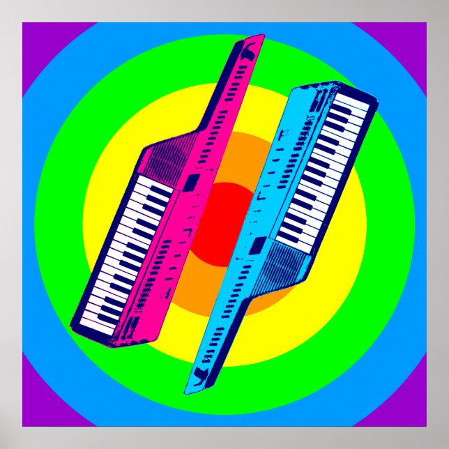 Corey Tiger 80s Retro Vintage Keytar Synth Poster (Front)