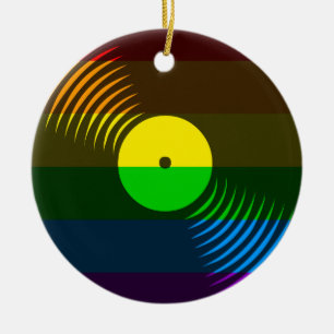 Corey Tiger 80s Retro Vinyl Record Ornament