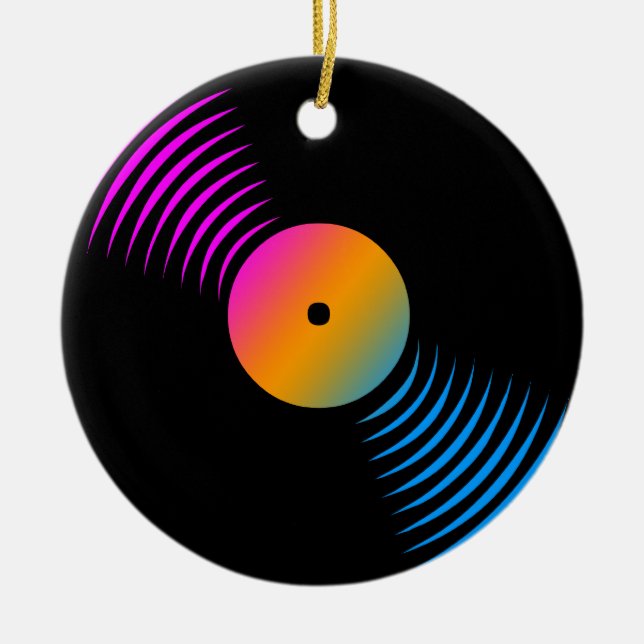 Corey Tiger 80s Retro Vinyl Record Ornament (Front)