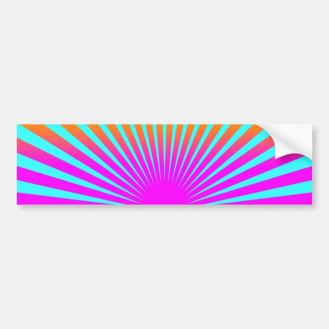 Corey Tiger 80s Rising Sun Stripes Bumper Sticker (Front)