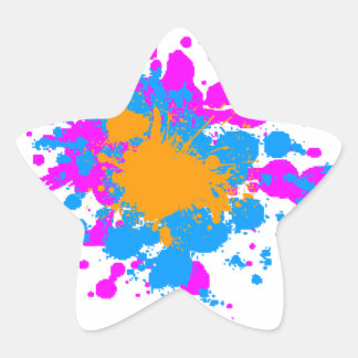 Corey Tiger 80s Splatter Paint Star Sticker