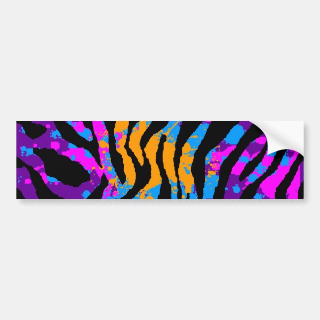 Corey Tiger 80s Splatter Paint Tiger Stripes Bumper Sticker (Front)