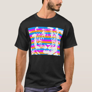 COREY TIGER 80's STRIPED TIGER FACE T-Shirt