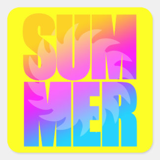 Corey Tiger 80s Summer Sun Square Sticker