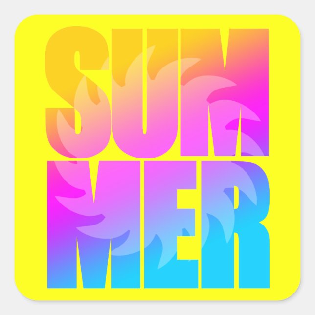 Corey Tiger 80s Summer Sun Square Sticker (Front)