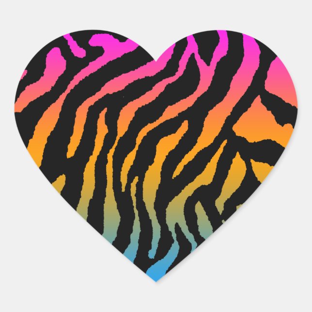 Corey Tiger 80s Tiger Stripes Heart Sticker (Front)