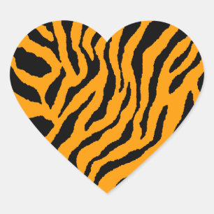 Corey Tiger 80s Tiger Stripes Heart Sticker