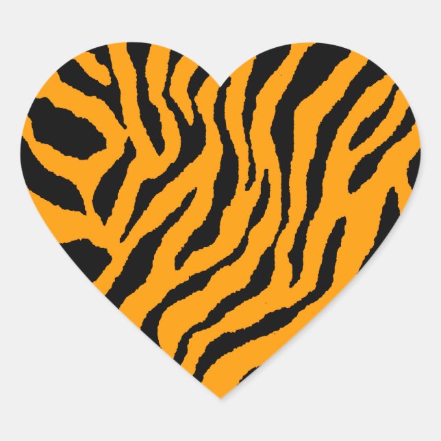Corey Tiger 80s Tiger Stripes Heart Sticker (Front)