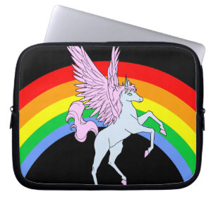 Corey Tiger 80s Unicorn Rainbow Laptop Sleeve