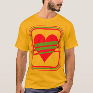 Corey Tiger 80s Vintage Heart & Stripes T-Shirt
