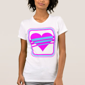 Corey Tiger 80s Vintage Heart & Stripes T-Shirt