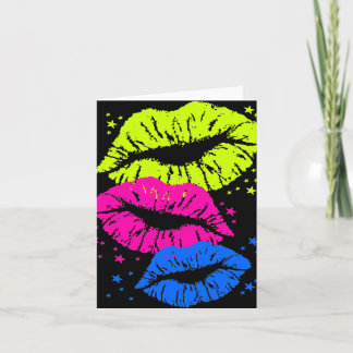 Corey Tiger 80s Vintage Lips & Stars Kisses Card