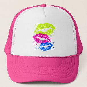Corey Tiger 80s Vintage Lips & Stars Kisses Trucker Hat