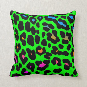 Corey Tiger 80s Vintage Neon Leopard Print Cushion