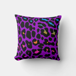 Corey Tiger 80s Vintage Neon Leopard Print Cushion