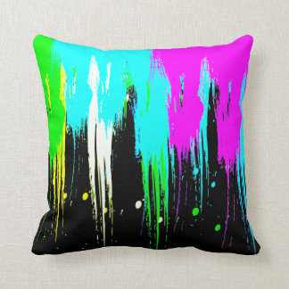 Corey Tiger 80s Vintage Neon Paint Drip Cushion