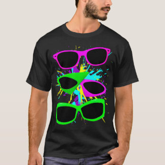 Corey Tiger 80s Vintage Neon Sunglasses Splatter T-Shirt