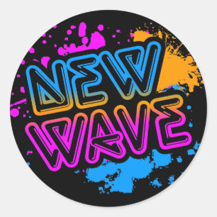 Corey Tiger 80s Vintage New Wave Neon Splatter Classic Round Sticker