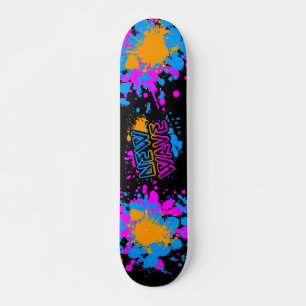 Corey Tiger 80s Vintage New Wave Neon Splatter Skateboard